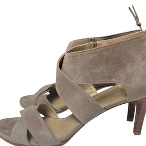 Stuart Weitzman Taupe Suede Heeled Sandals